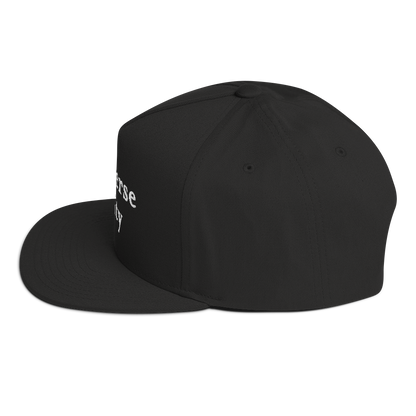 'Traverse City' Flat Bill Snapback | White/Black Embroidery