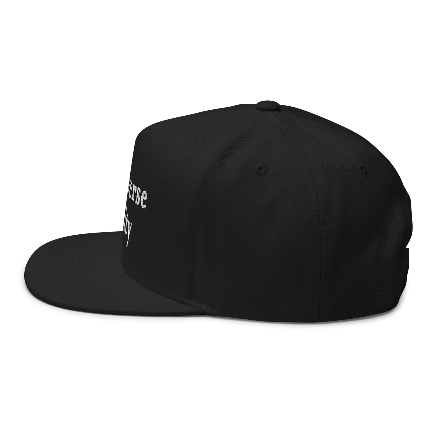 'Traverse City' Flat Bill Snapback | White/Black Embroidery