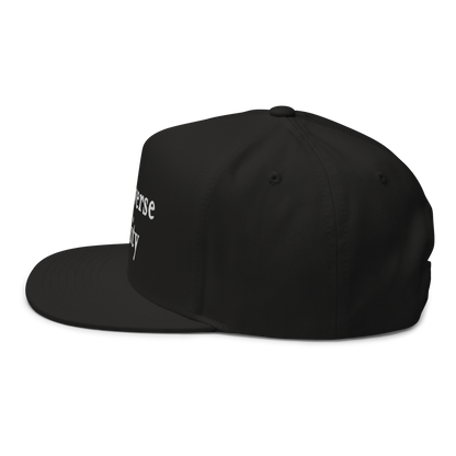 'Traverse City' Flat Bill Snapback | White/Black Embroidery