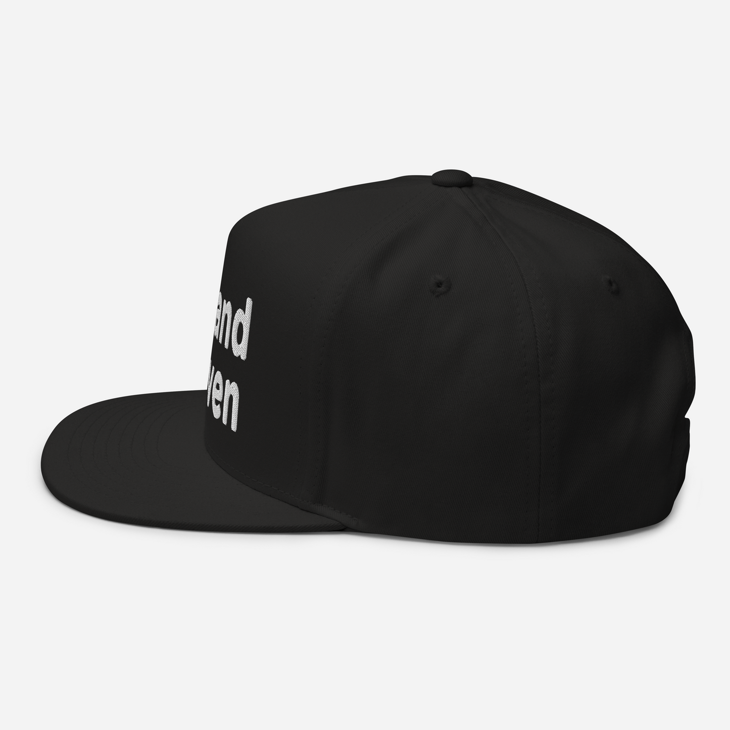 'Grand Haven' Flat Bill Snapback | White/Black Embroidery