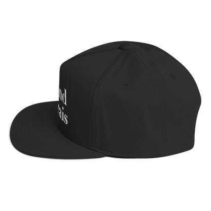 'Grand Marais' Flat Bill Snapback | White/Black Embroidery