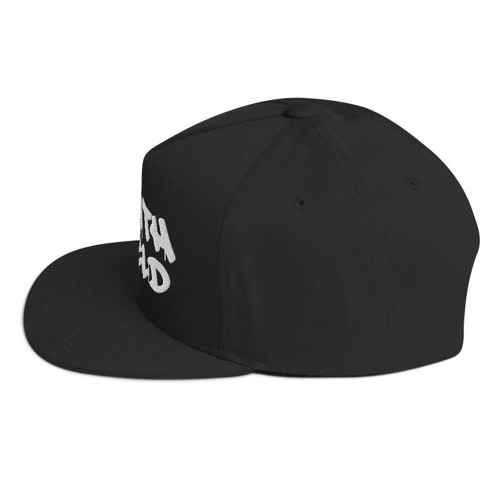 'Southfield' Flat Bill Snapback | White/Black Embroidery