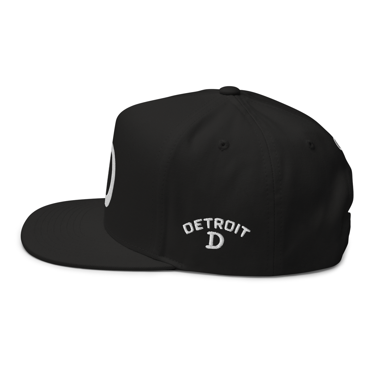 Detroit 'Old French D' Flat Bill Snapback (w/ Side Design)