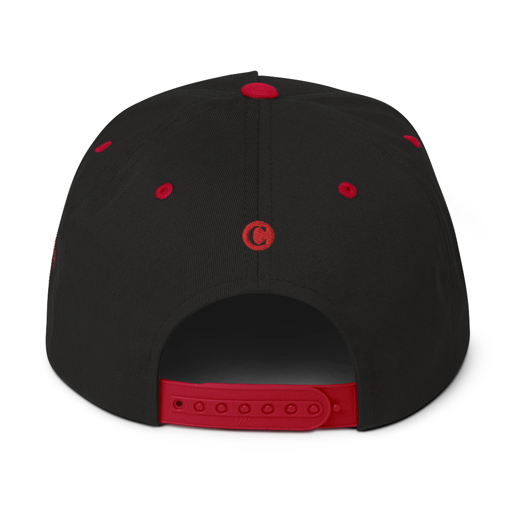 Detroit 'Old French D' Flat Bill Snapback (w/ Side Design) | Red Embroidery