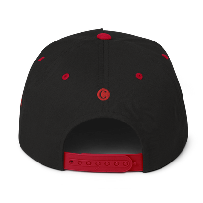 Detroit 'Old French D' Flat Bill Snapback (w/ Side Design) | Red Embroidery