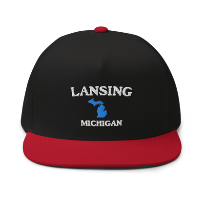 'Lansing Michigan' Flat Bill Snapback (w/ Michigan Outline)