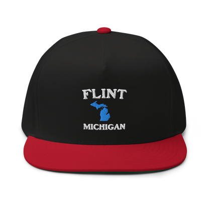 'Flint Michigan' Flat Bill Snapback (w/ Michigan Outline)