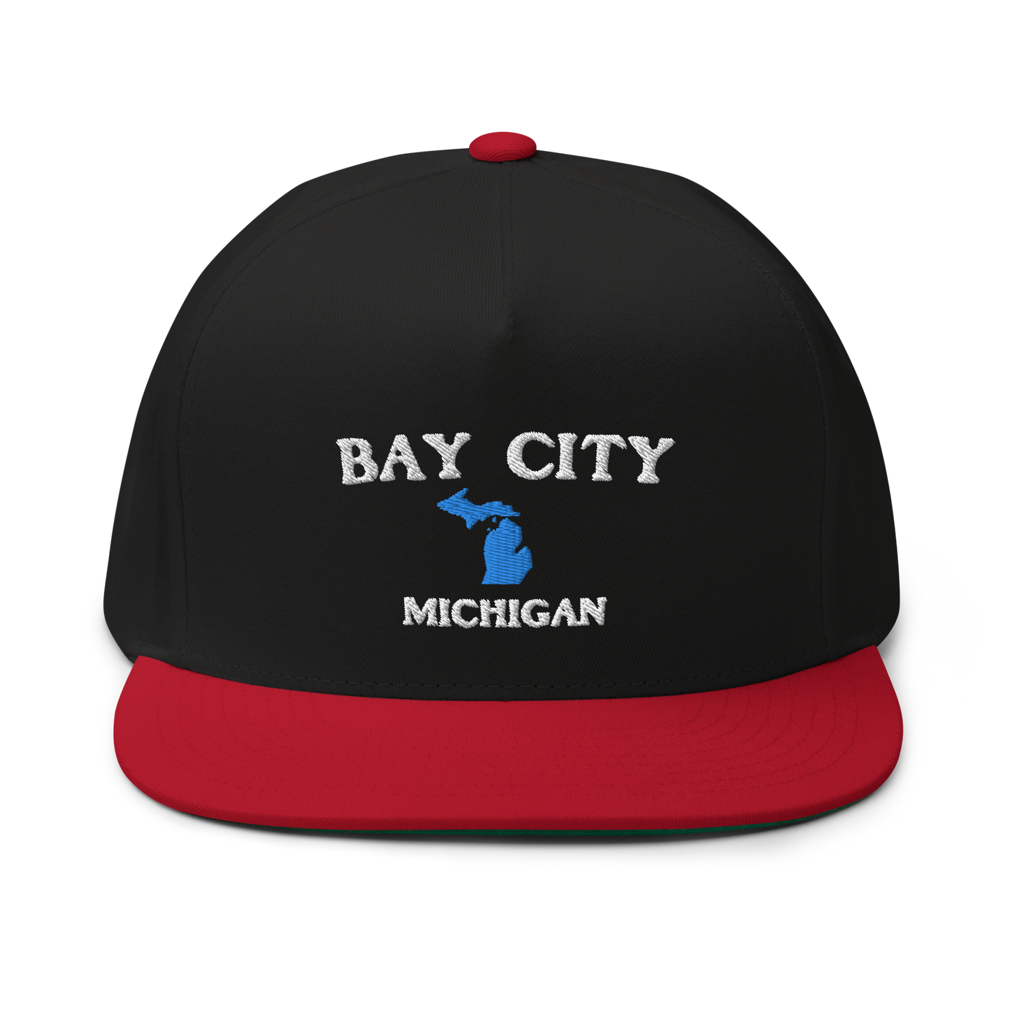 'Bay City Michigan' Flat Bill Snapback (w/ Michigan Outline)