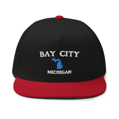 'Bay City Michigan' Flat Bill Snapback (w/ Michigan Outline)