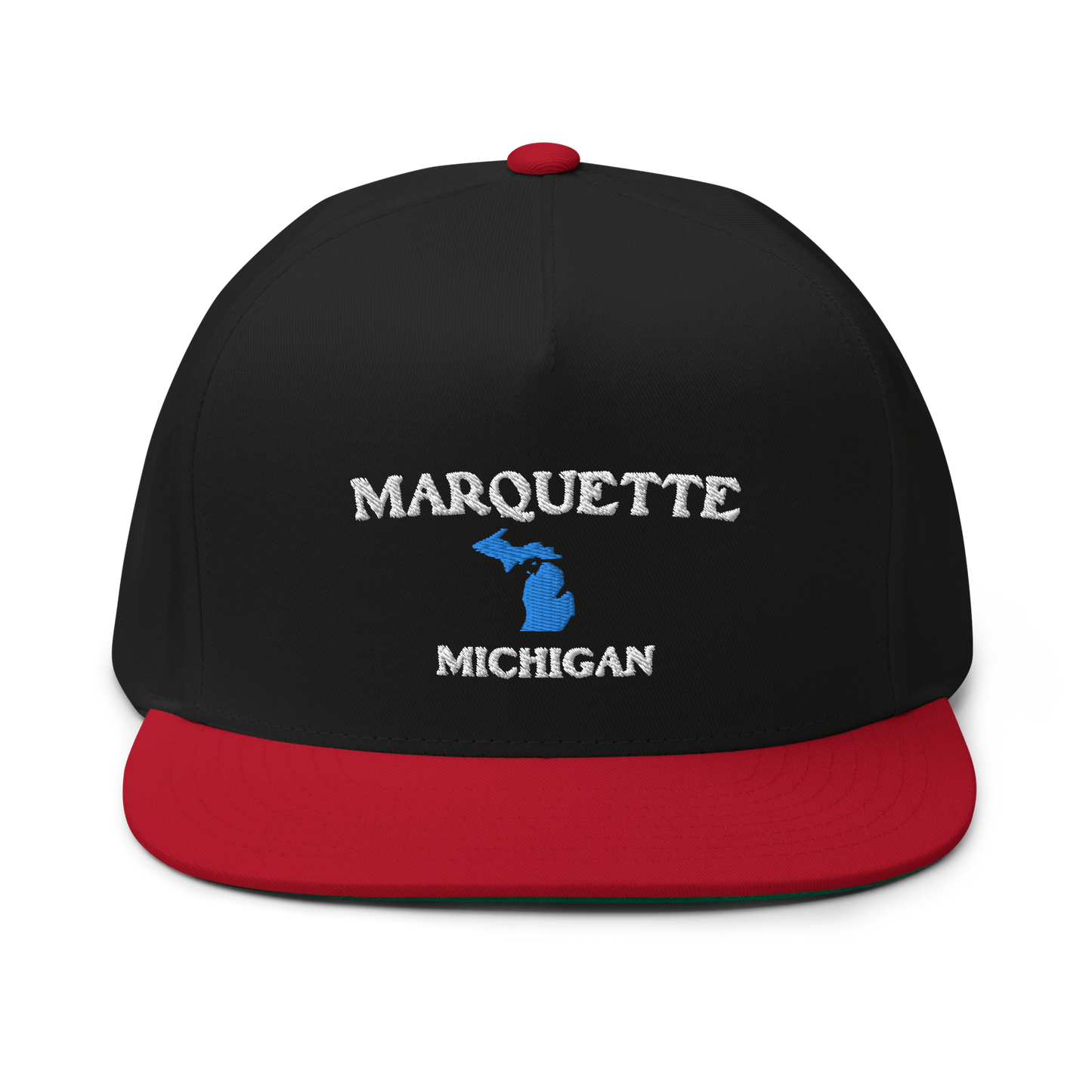 'Marquette Michigan' Flat Bill Snapback (w/ Michigan Outline)
