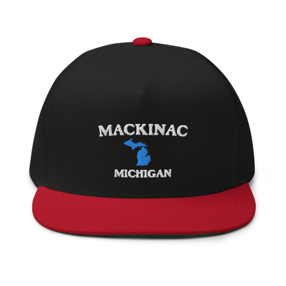 'Mackinac Michigan' Flat Bill Snapback (w/ Michigan Outline)