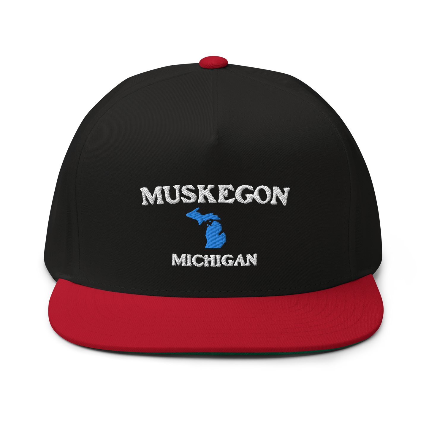 'Muskegon Michigan' Flat Bill Snapback (w/ Michigan Outline)