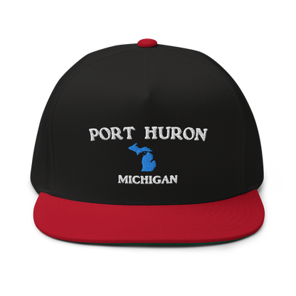 'Port Huron Michigan' Flat Bill Snapback (w/ Michigan Outline)