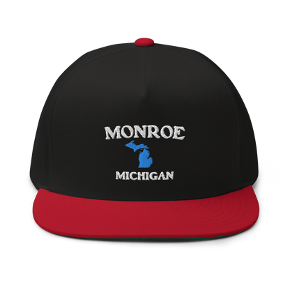 'Monroe Michigan' Flat Bill Snapback (w/ Michigan Outline)