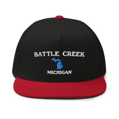 'Battle Creek Michigan' Flat Bill Snapback (w/ Michigan Outline)