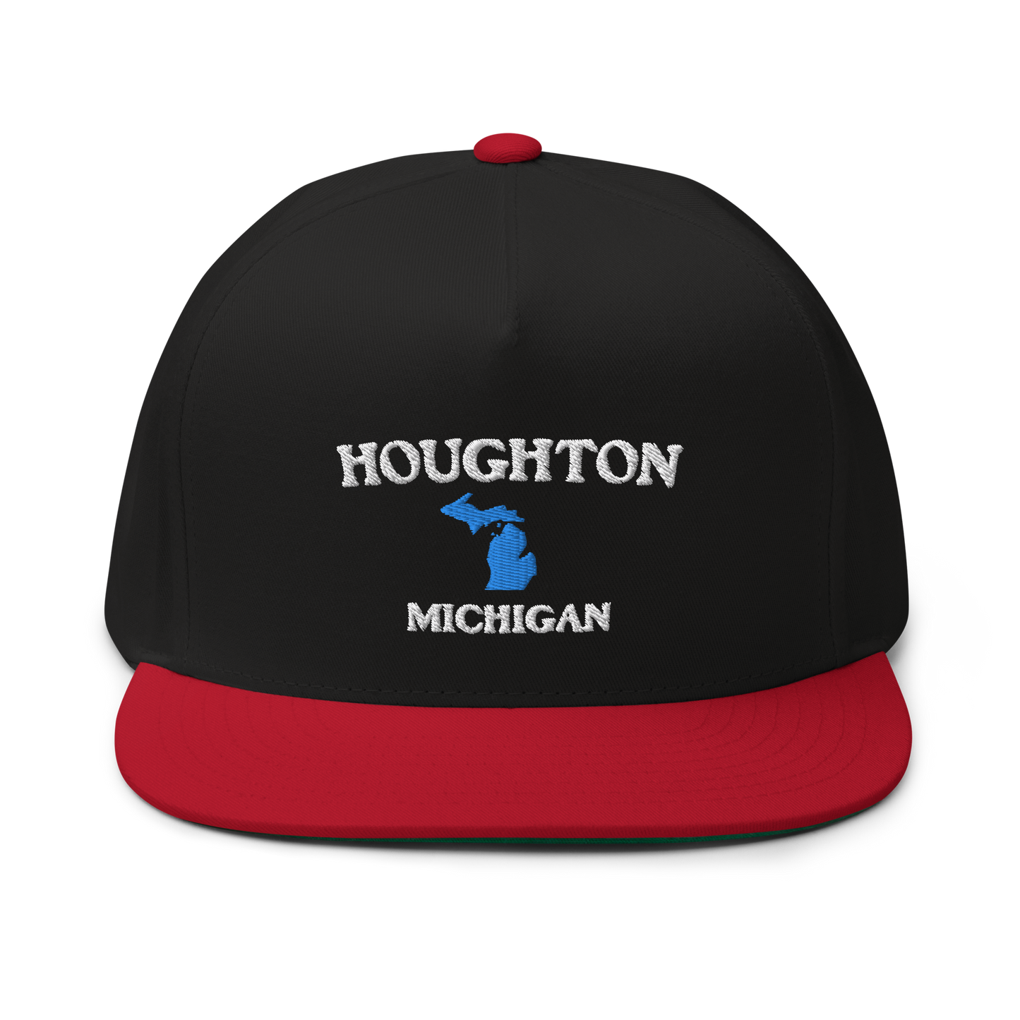 'Houghton Michigan' Flat Bill Snapback (w/ Michigan Outline)