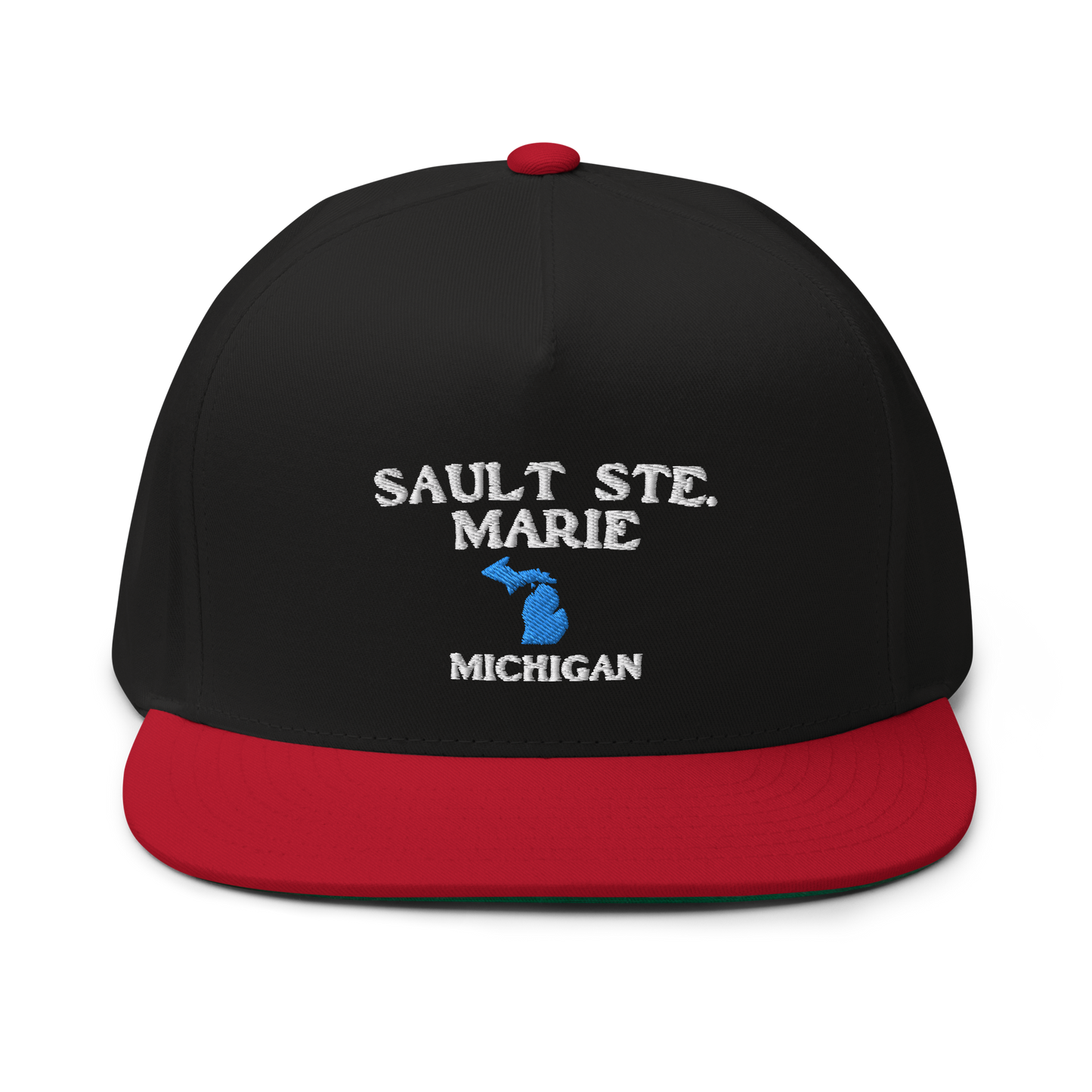 'Sault Ste. Marie' Flat Bill Snapback (w/ Michigan Outline)