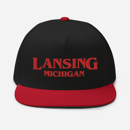 'Lansing Michigan' Flat Bill Snapback (1980s Drama Parody)