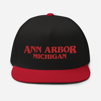 'Ann Arbor Michigan' Flat Bill Snapback (1980s Drama Parody)