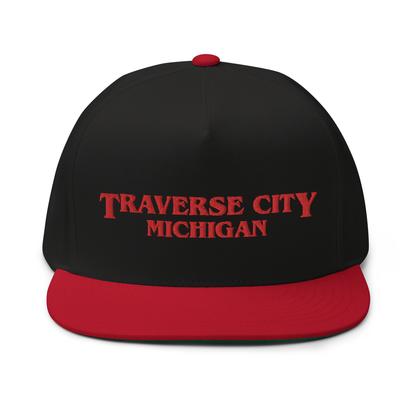 'Traverse City Michigan' Flat Bill Snapback (1980s Drama Parody)