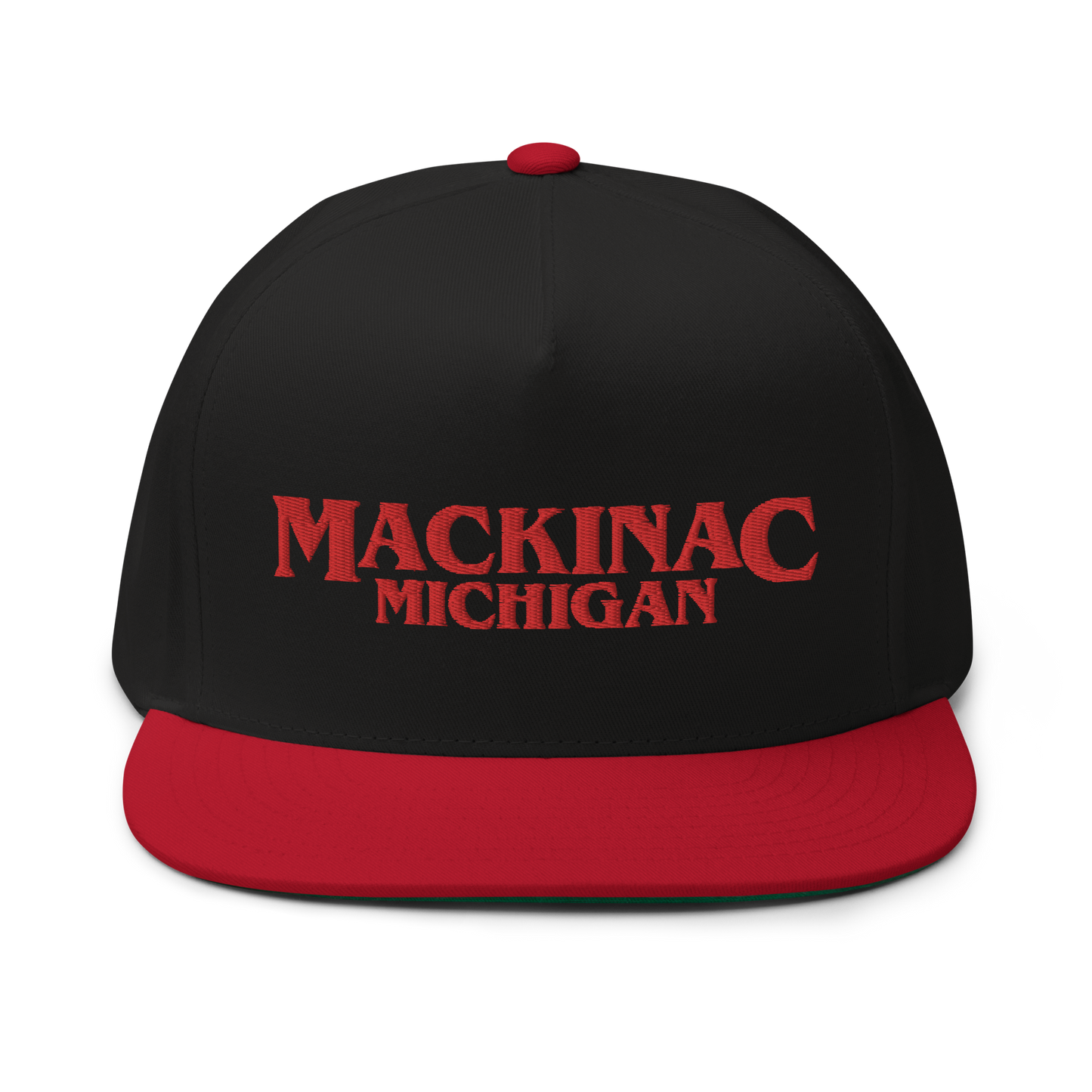 'Mackinac Michigan' Flat Bill Snapback (1980s Drama Parody)