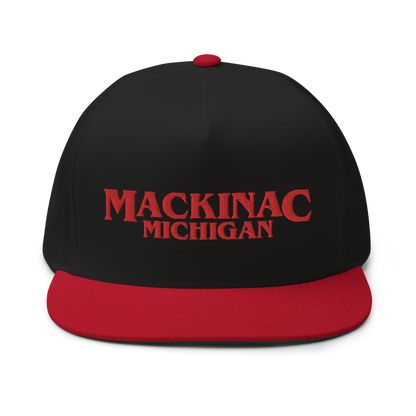 'Mackinac Michigan' Flat Bill Snapback (1980s Drama Parody)