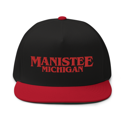 'Manistee Michigan' Flat Bill Snapback (1980s Drama Parody)