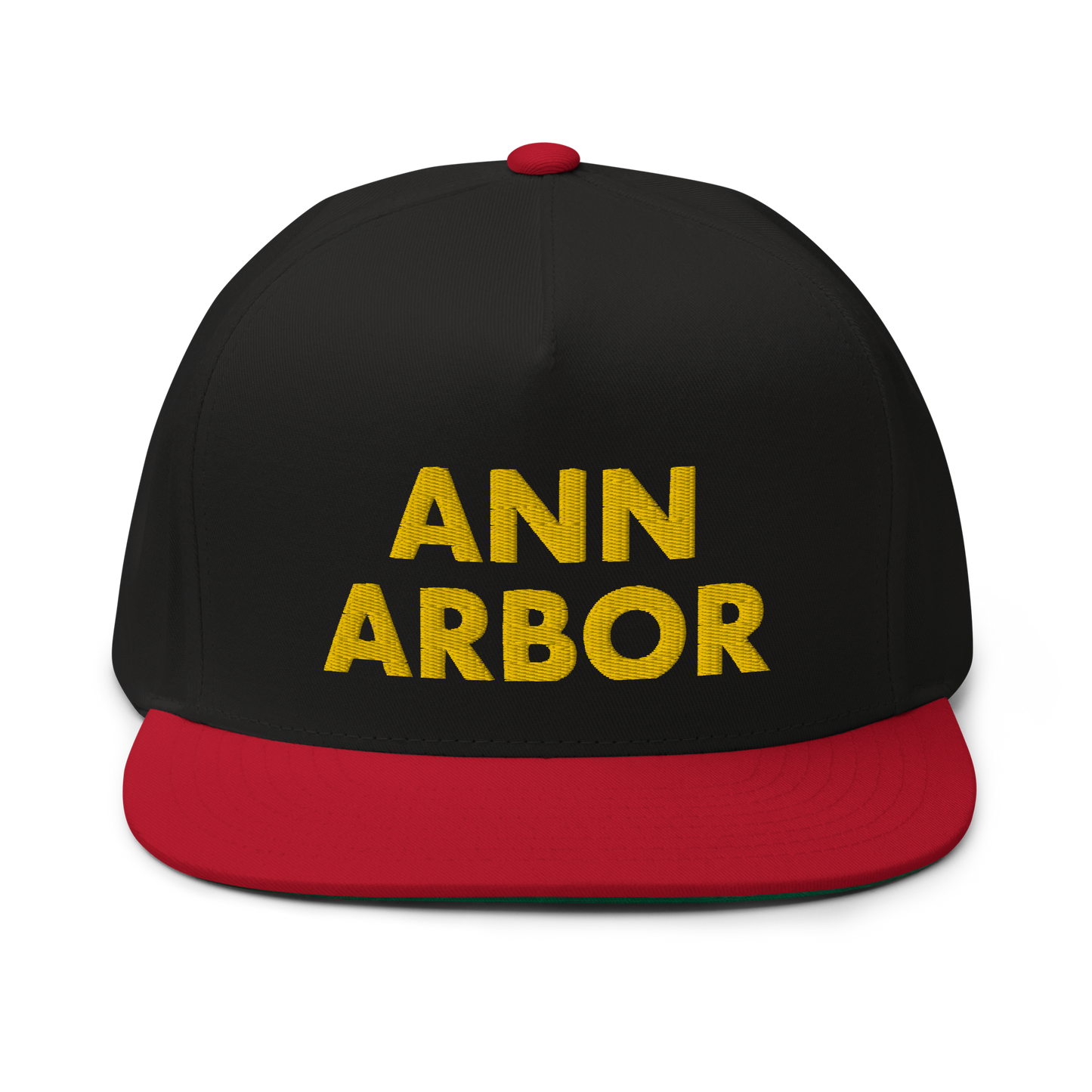 'Ann Arbor' Flat Bill Snapback | Gold Embroidery