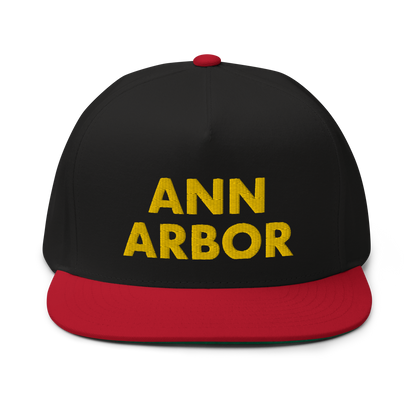 'Ann Arbor' Flat Bill Snapback | Gold Embroidery