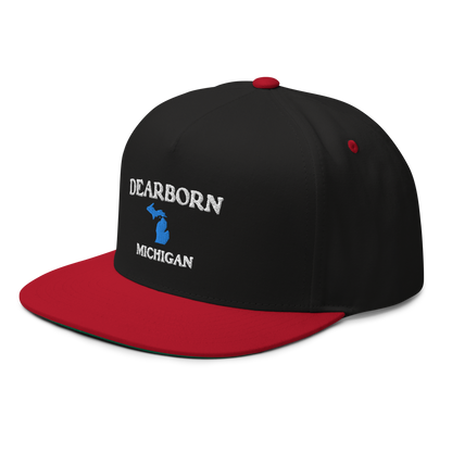 'Dearborn Michigan' Flat Bill Snapback (w/ Michigan Outline)