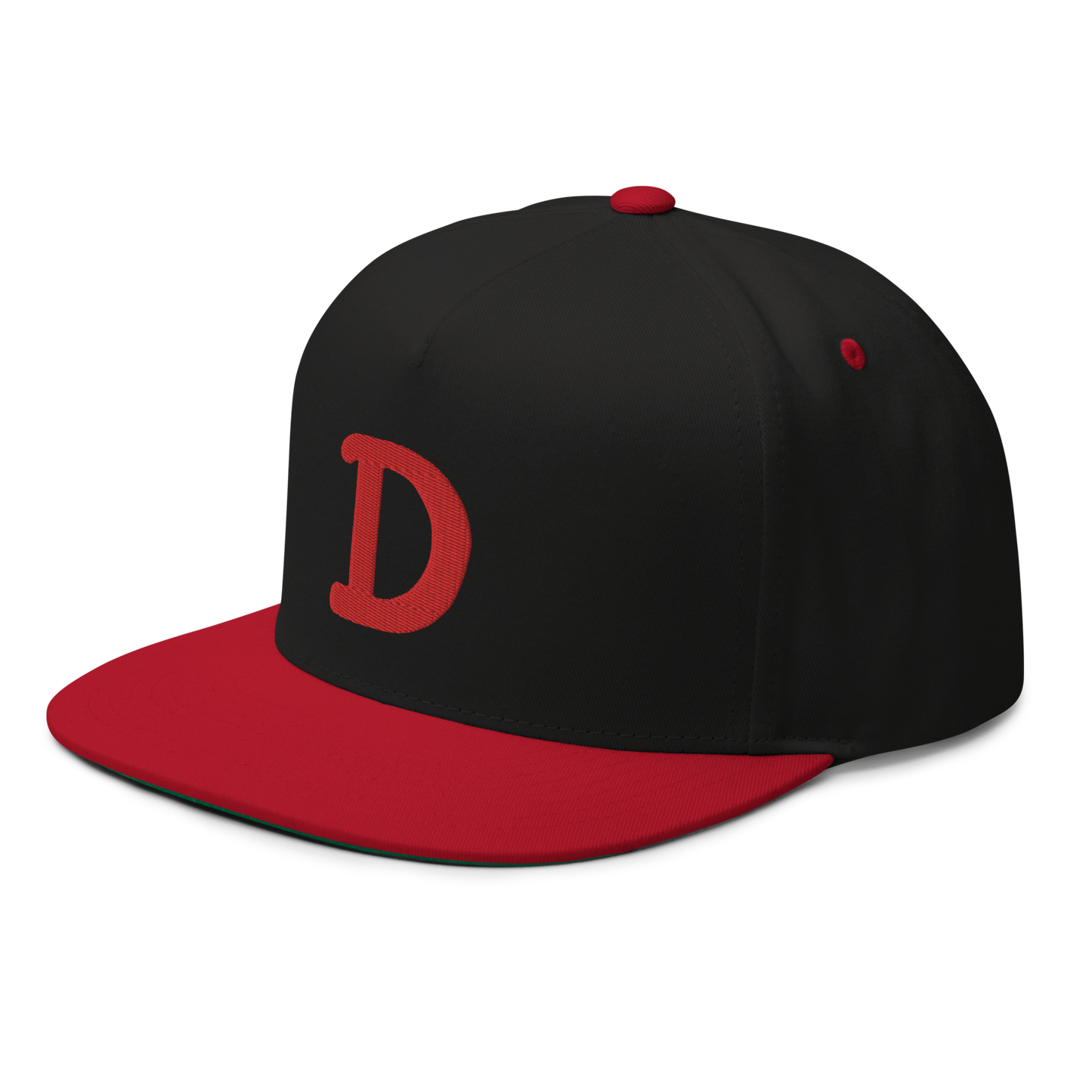 Detroit 'Old French D' Flat Bill Snapback | Red Embroidery