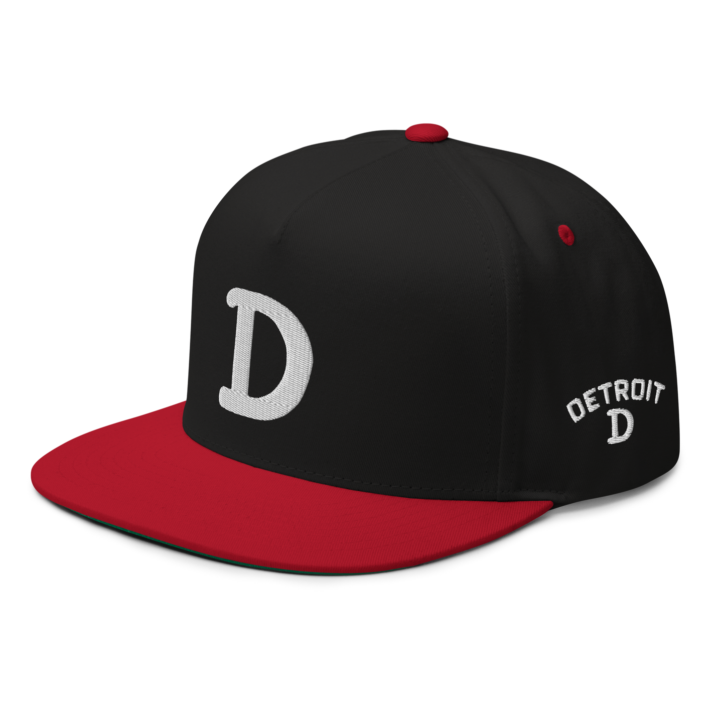 Detroit 'Old French D' Flat Bill Snapback (w/ Side Design)