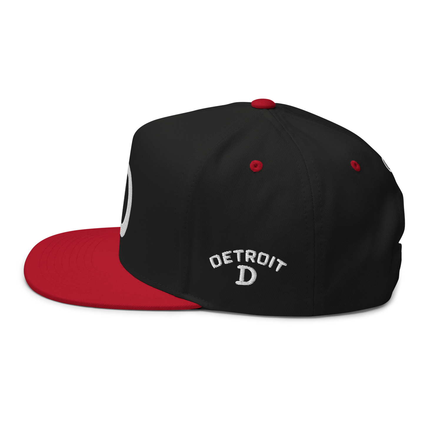 Detroit 'Old French D' Flat Bill Snapback (w/ Side Design)