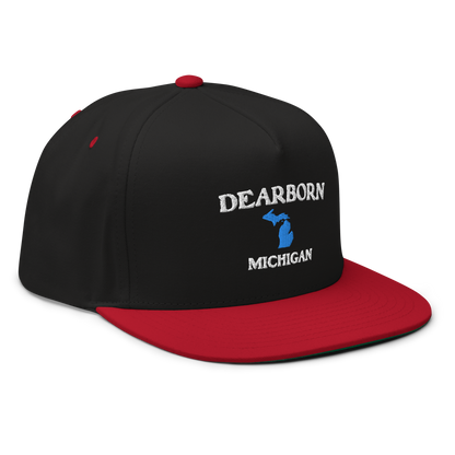 'Dearborn Michigan' Flat Bill Snapback (w/ Michigan Outline)