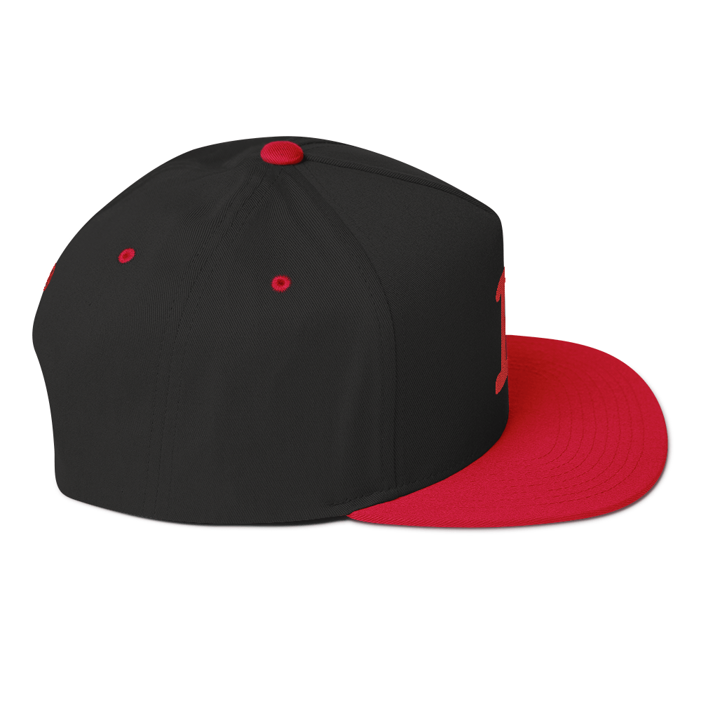 Detroit 'Old French D' Flat Bill Snapback (w/ Side Design) | Red Embroidery