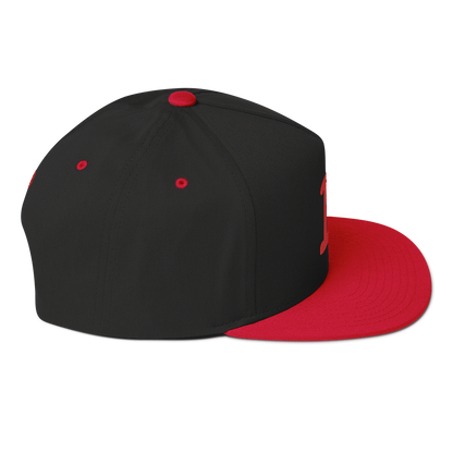 Detroit 'Old French D' Flat Bill Snapback (w/ Side Design) | Red Embroidery