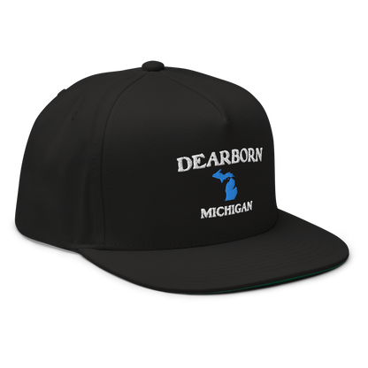 'Dearborn Michigan' Flat Bill Snapback (w/ Michigan Outline)