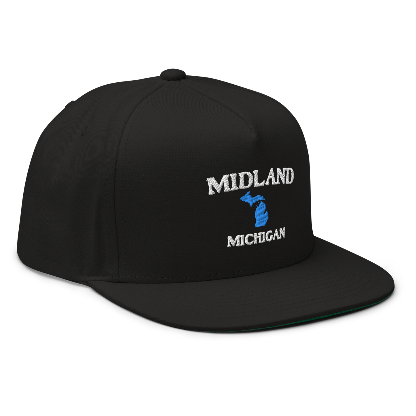 'Midland Michigan' Flat Bill Snapback (w/ Michigan Outline)