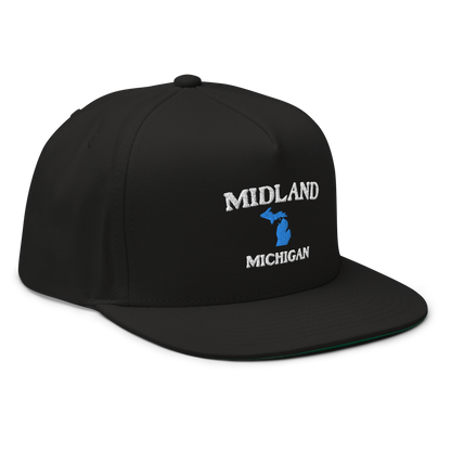 'Midland Michigan' Flat Bill Snapback (w/ Michigan Outline)