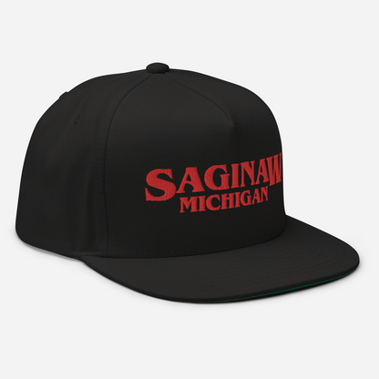 'Saginaw Michigan' Flat Bill Snapback (1980s Drama Parody)