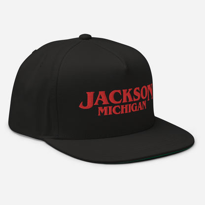 'Jackson Michigan' Flat Bill Snapback (1980s Drama Parody)