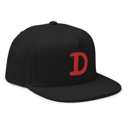 Detroit 'Old French D' Flat Bill Snapback | Red Embroidery