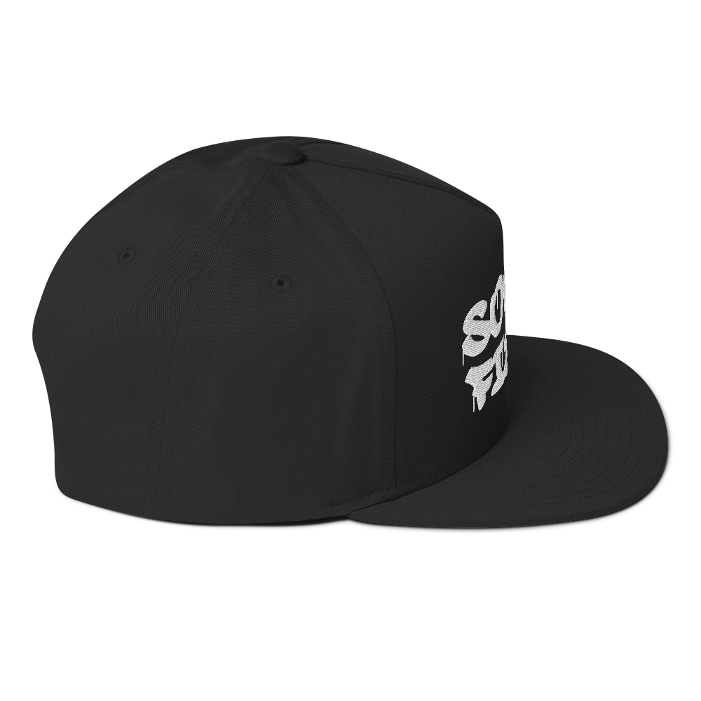 'Southfield' Flat Bill Snapback | White/Black Embroidery