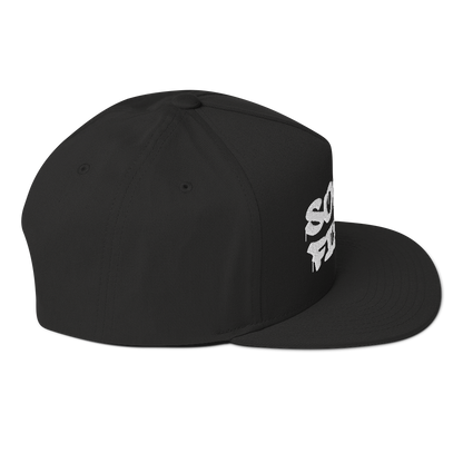 'Southfield' Flat Bill Snapback | White/Black Embroidery