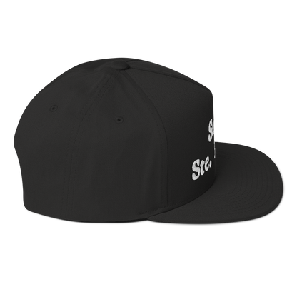 'Sault Ste. Marie' Flat Bill Snapback | White/Black Embroidery