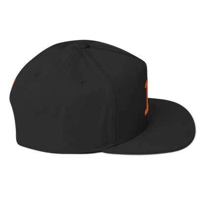 Detroit 'Old French D' Flat Bill Snapback (w/ Side Design) | Orange Embroidery