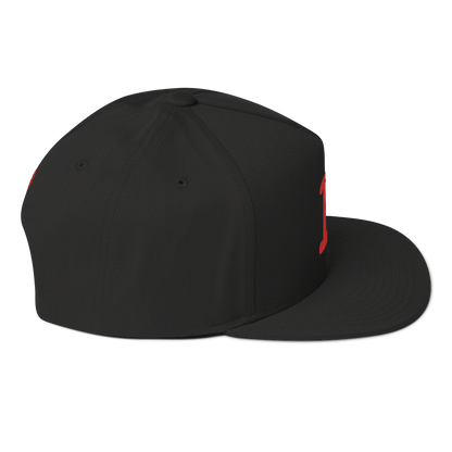 Detroit 'Old French D' Flat Bill Snapback (w/ Side Design) | Red Embroidery