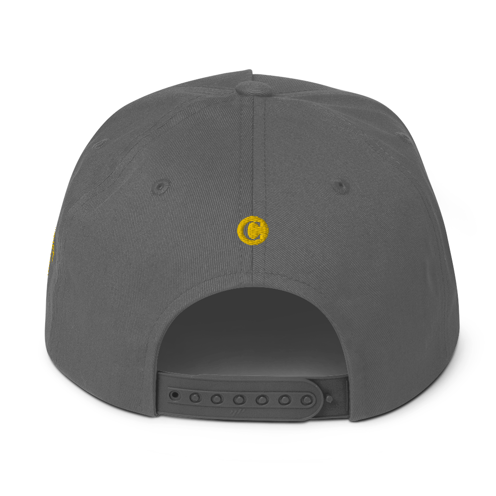 Detroit 'Old French D' Flat Bill Snapback (w/ Side Design) | Gold Embroidery