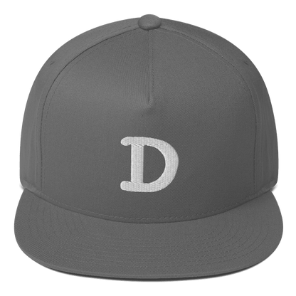 Detroit 'Old French D' Flat Bill Cap | White Embroidery - Circumspice Michigan