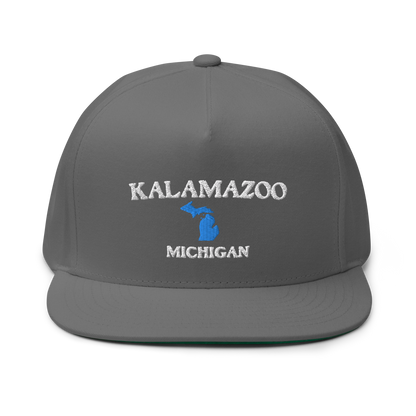 'Kalamazoo Michigan' Flat Bill Snapback (w/ Michigan Outline)
